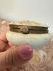 Porcelain Dresser Box with Cherub Motif and Carved Marble Dish - 6