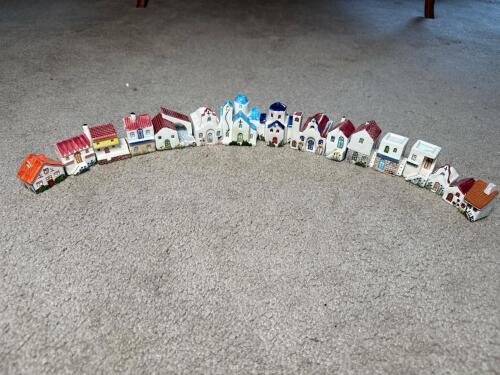 Hand Painted Ceramic Miniature Houses Assorted European Style