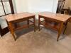 Pair of Marble-Top Two-Tier End Tables - 2