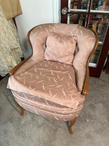 Vintage Upholstered Armchair in French Provincial Style