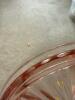 Depression Era Pink Etched Glass Plate with Floral Design - 5