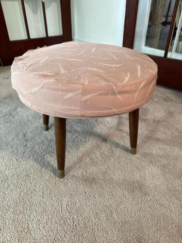 Mid-Century Modern-Style Upholstered Footstool