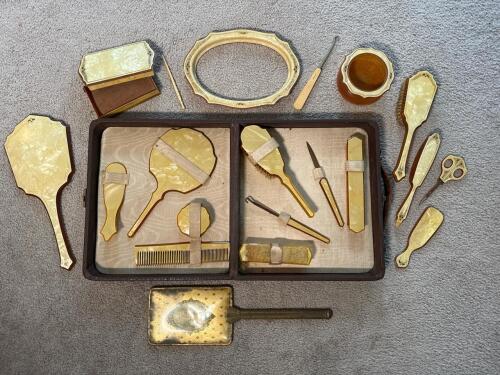 Vintage Vanity Set with Art Deco-Style Accessories