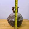 Ceramic Squirrel-on-Walnut Lidded Dish, 8.5 in. High - 2