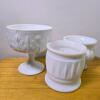 Milk Glass Planters and Compote