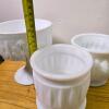 Milk Glass Planters and Compote - 3