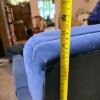 Blue Velvet Recliner Chair and Ottoman - 6