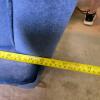 Blue Velvet Recliner Chair and Ottoman - 7