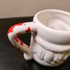Santa Claus Mug, 3.5 in. Height, Ceramic, Paint Wear - 3