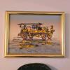 Framed Fire Engine Painting With Firefighter Helmet, 20" x 16" - 2