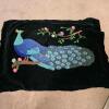 Peacock Crewel Embroidery Panel, 29" x 39"