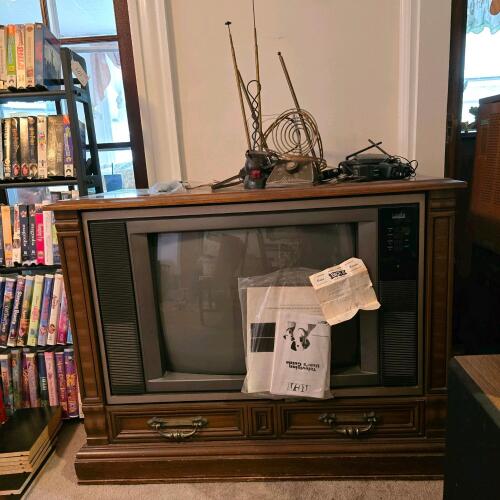 ColorTrak Stereo Monitor Console Television With Antennas