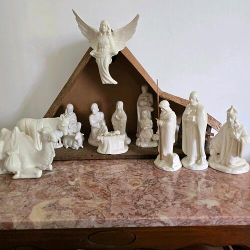 Porcelain Nativity Figurines, 7.5" Tall