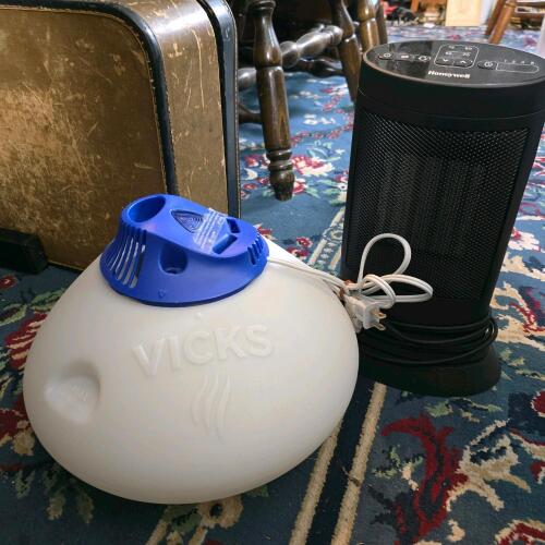 Vicks Humidifier, Honeywell Space Heater