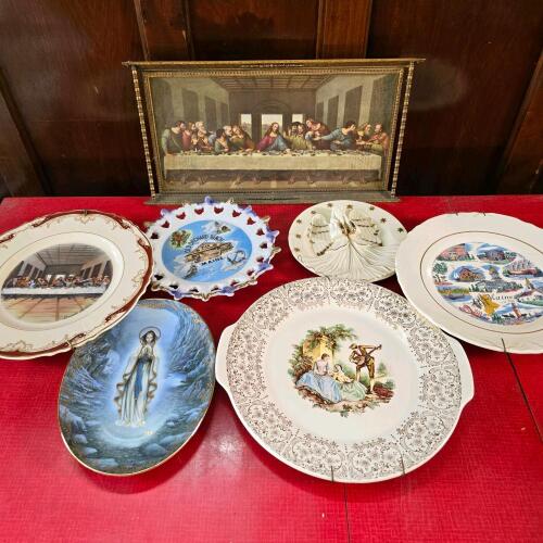 Decorative Plates, Religious & Souvenir, Gilt Details