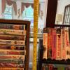 Large Assorted Family VHS and DVD Movies Lot with Stands - 14