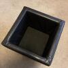 Small Black Faux Leather Storage Ottoman - 3