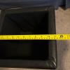Small Black Faux Leather Storage Ottoman - 6