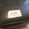 Small Black Faux Leather Storage Ottoman - 8