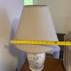 Pair of Blue Floral Ceramic Table Lamps with Fabric Shades - 10