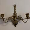 Pair of Brass Three-Arm Wall Candle Sconces - 2