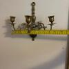Pair of Brass Three-Arm Wall Candle Sconces - 6