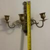 Pair of Brass Three-Arm Wall Candle Sconces - 7