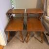 Pair of Two-Tier Step Wooden End Tables