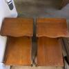 Pair of Two-Tier Step Wooden End Tables - 2