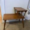Pair of Two-Tier Step Wooden End Tables - 5