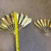 Pair of Brass Tone Stamped Metal Fan Wall Hangings - 7