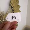 Pair of Brass Tone Stamped Metal Fan Wall Hangings - 8