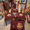 Trio of Upholstered Dining Chairs with Three Extra Chair Pads