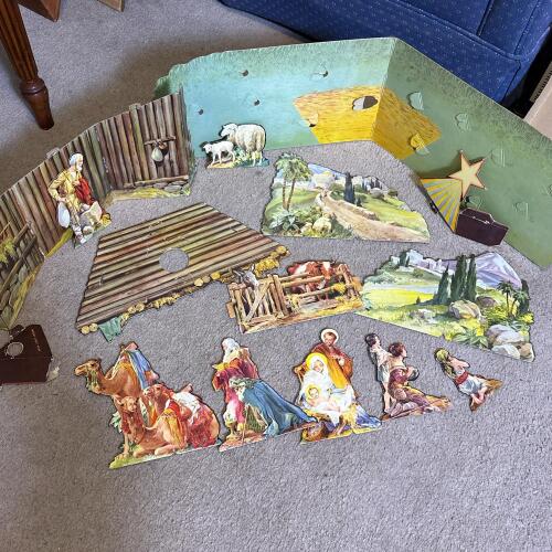 Vintage Cardboard Nativity Set