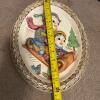 9.5" x 12" Oval Plaster Plaque Sledding Scene by B. Lewis - 6