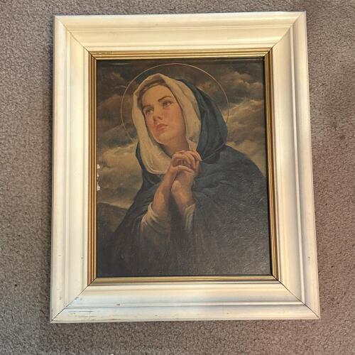 Framed Religious Print in Gilt-Edged White Frame