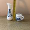 Pair of Avon Blue Floral Milk Glass Bottles - 7