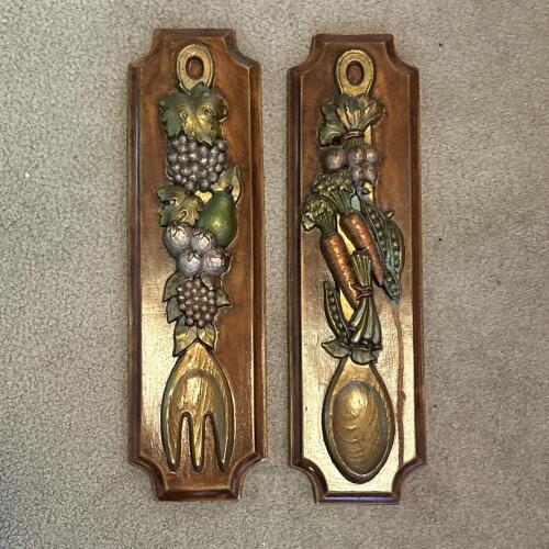 Pair of 5.25" x 19" Catskill Molds Wall Plaques - Country Kitchen Style