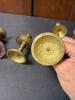 Six Brass Candlesticks with One Brass Chamberstick - 3