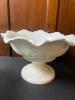 Two Milk Glass Compotes, Ruffled Edge - 2
