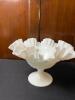 Two Milk Glass Compotes, Ruffled Edge - 5