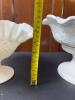 Two Milk Glass Compotes, Ruffled Edge - 8