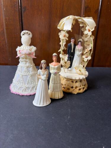 Four Vintage Wedding Cake Toppers