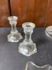 Mixed Clear Glass Candle Holders, Oil Lamp Chimney & Bottle - 4