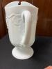 White Milk Glass Grape Motif Tumblers with Pedestal Pitcher - 10