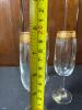 Three Cellini Blown Crystal Champagne Flutes, 24kt Gold - 6