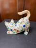 Two Decorative Floral Ceramic Cat Figurines - 3