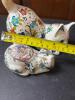Two Decorative Floral Ceramic Cat Figurines - 8