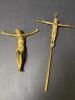 Pair of Brass INRI Crucifix Figures