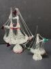 Pair of Blown Glass Sailing Ship Figurines
